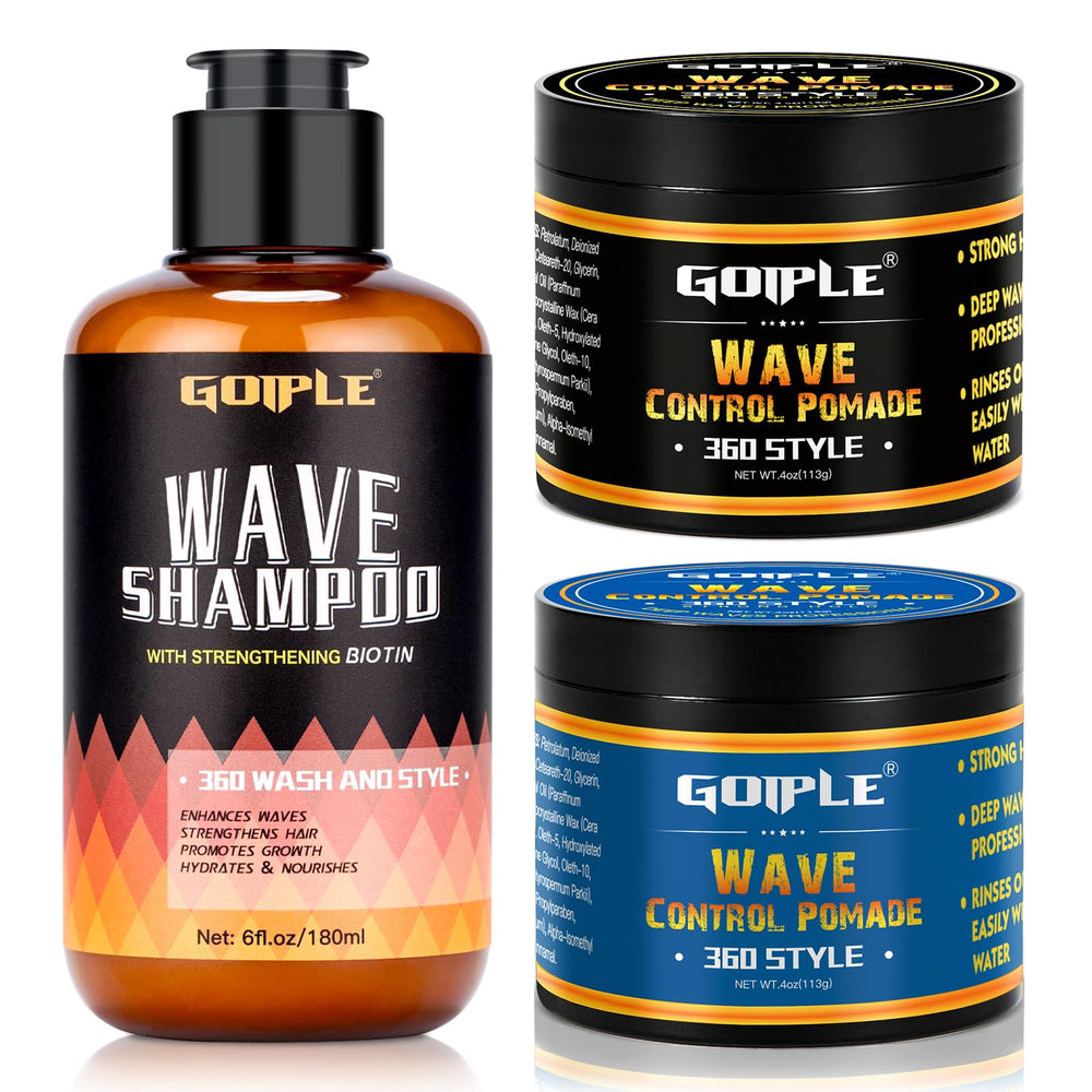 Goiple natural wave pomade jar shows strong hold for defined waves.