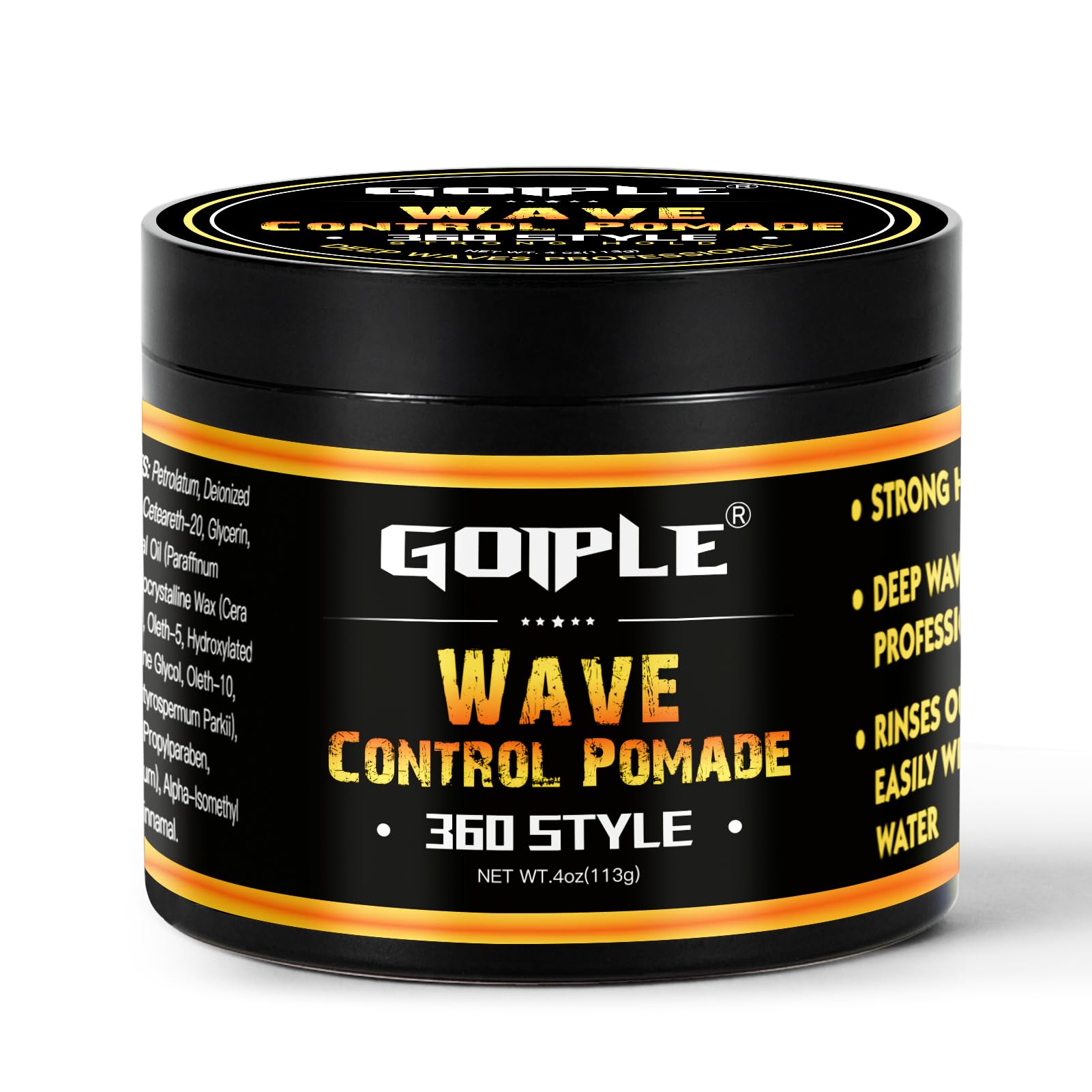 Goiple natural wave pomade tube close-up shows compact packaging for easy grooming.