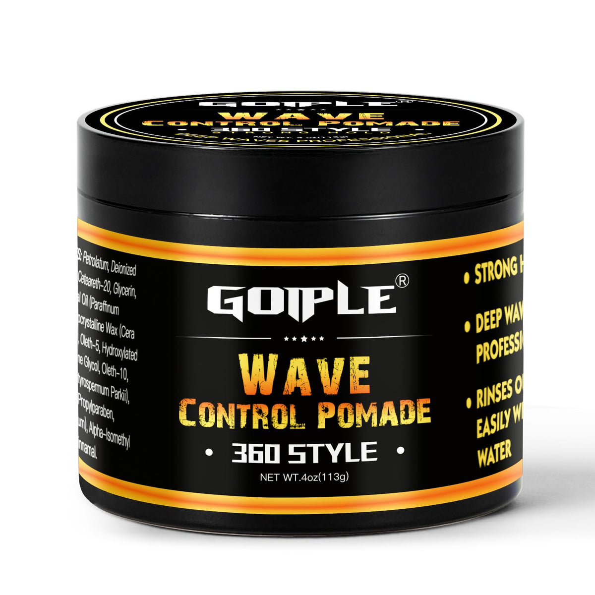 Goiple natural wave pomade tube close-up shows compact packaging for easy grooming.