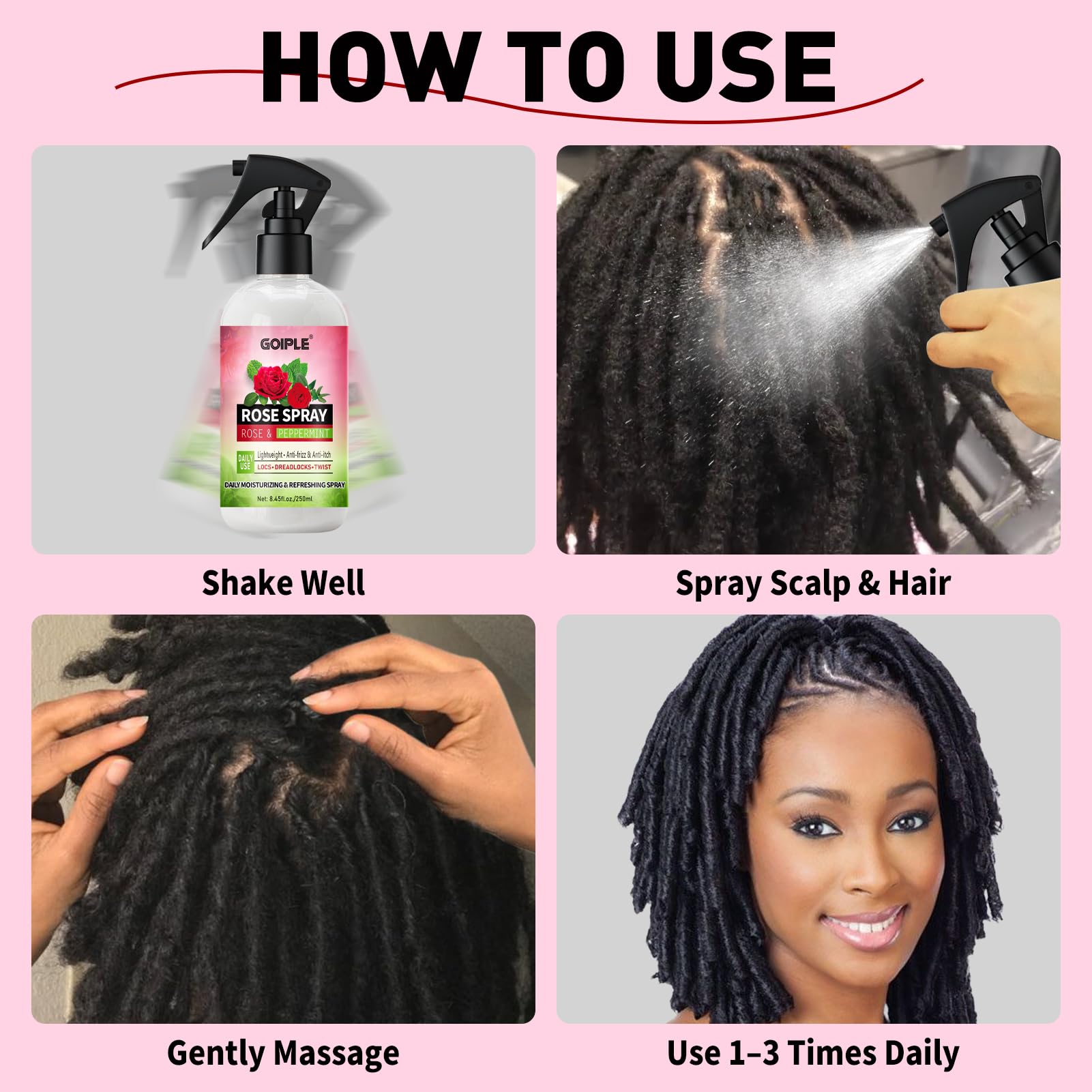 Goiple peppermint scent closeup highlights cooling scalp sensation.