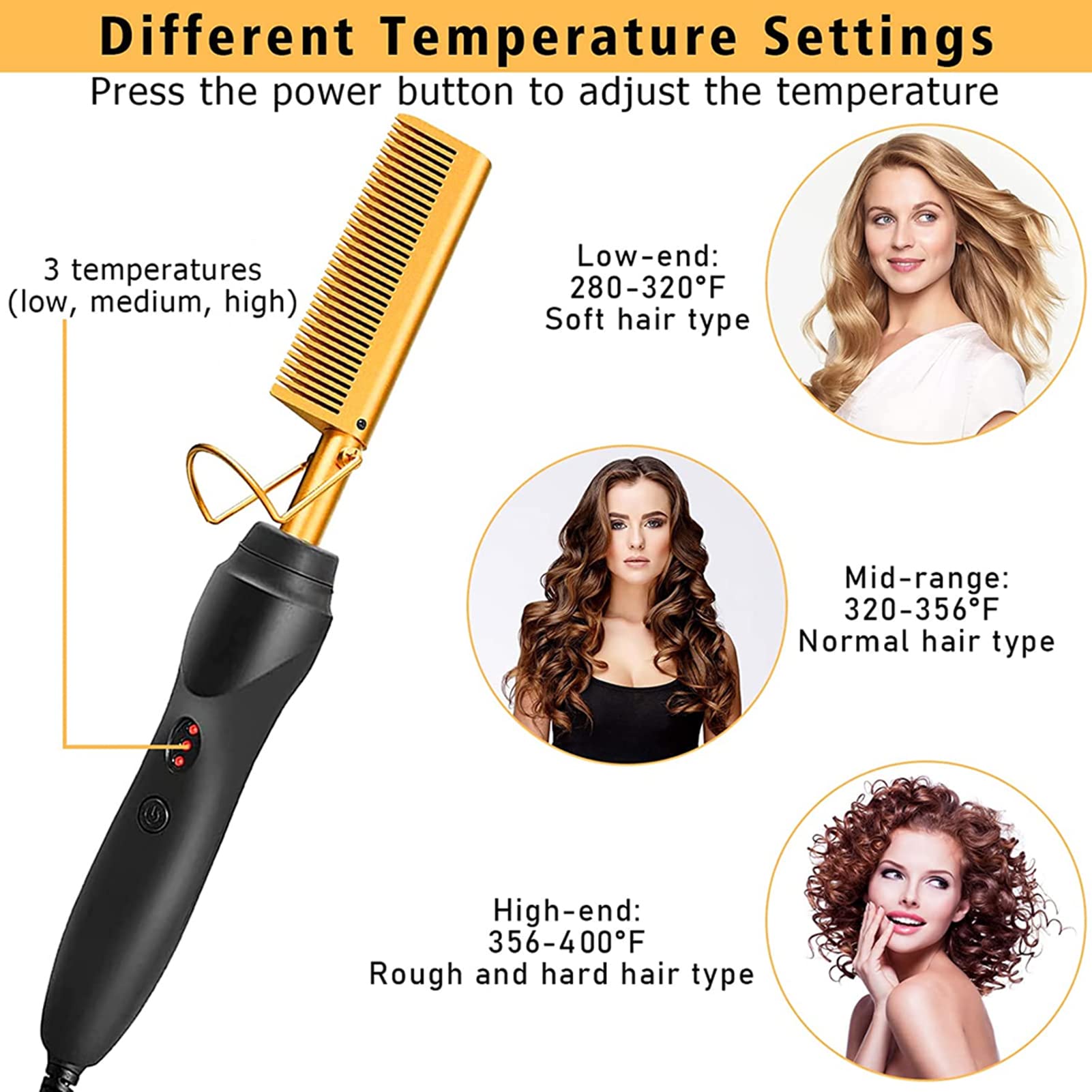 Goiple pink deluxe hot comb in action adds volume and shine