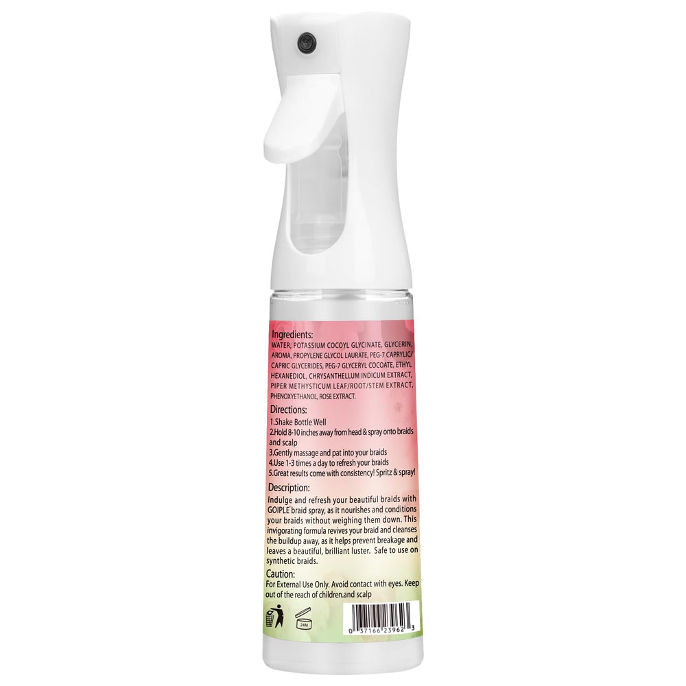 Goiple rose water spray in use, delivering even coverage and refreshing scent.