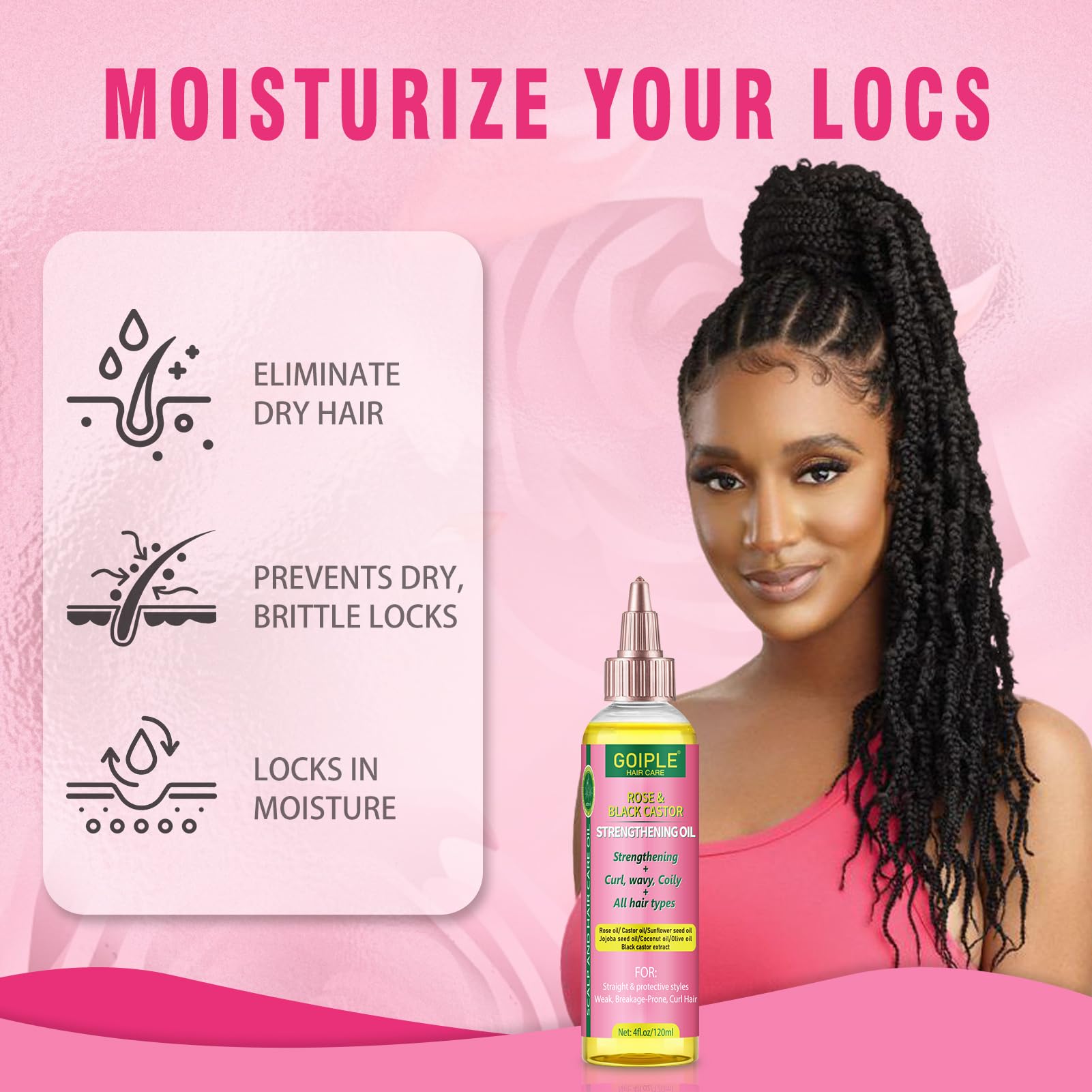 Goiple satin-braid-bonnet protects styled hair overnight and reduces frizz