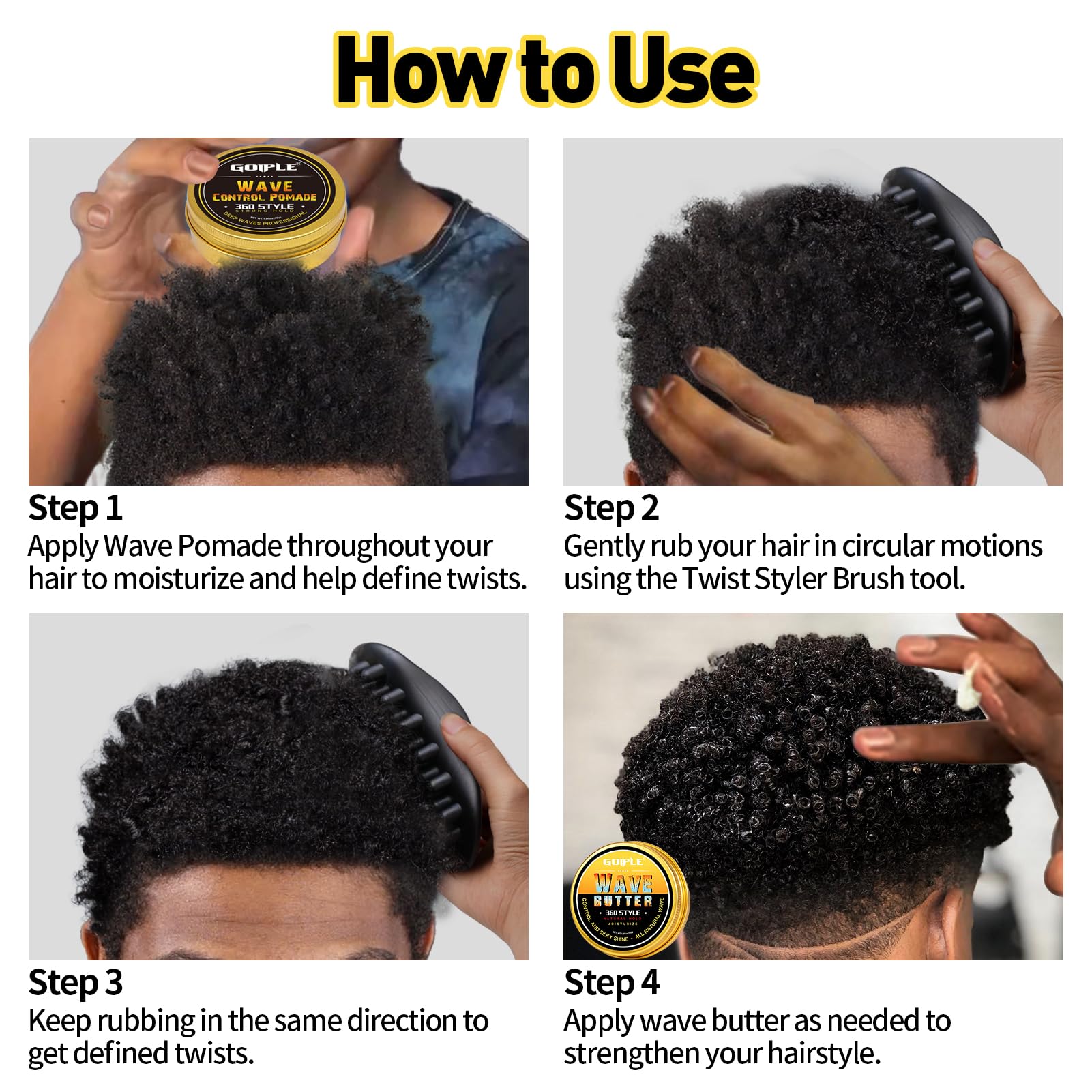 Goiple shea-butter-infused-pomade texture defines curls and adds moisture.