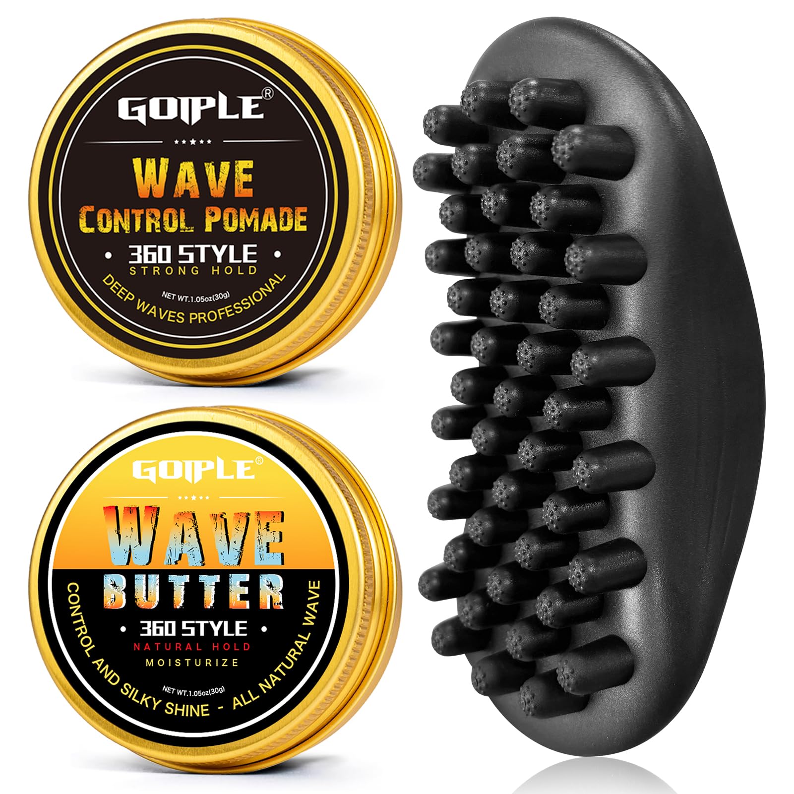 Goiple wave-pomade twist sponge brush close-up for effortless twist styling.