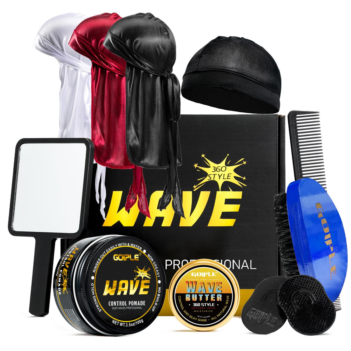 Goiple Wave Pomade strong hold bottle showcases long-lasting control for defined waves.