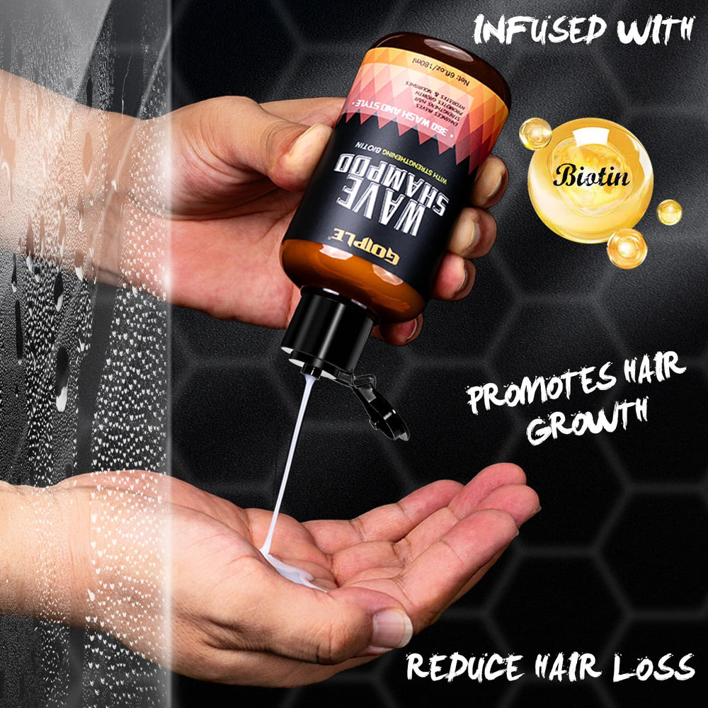 Goiple Waves Wash Shampoo bottle on display for scalp cleansing and luster