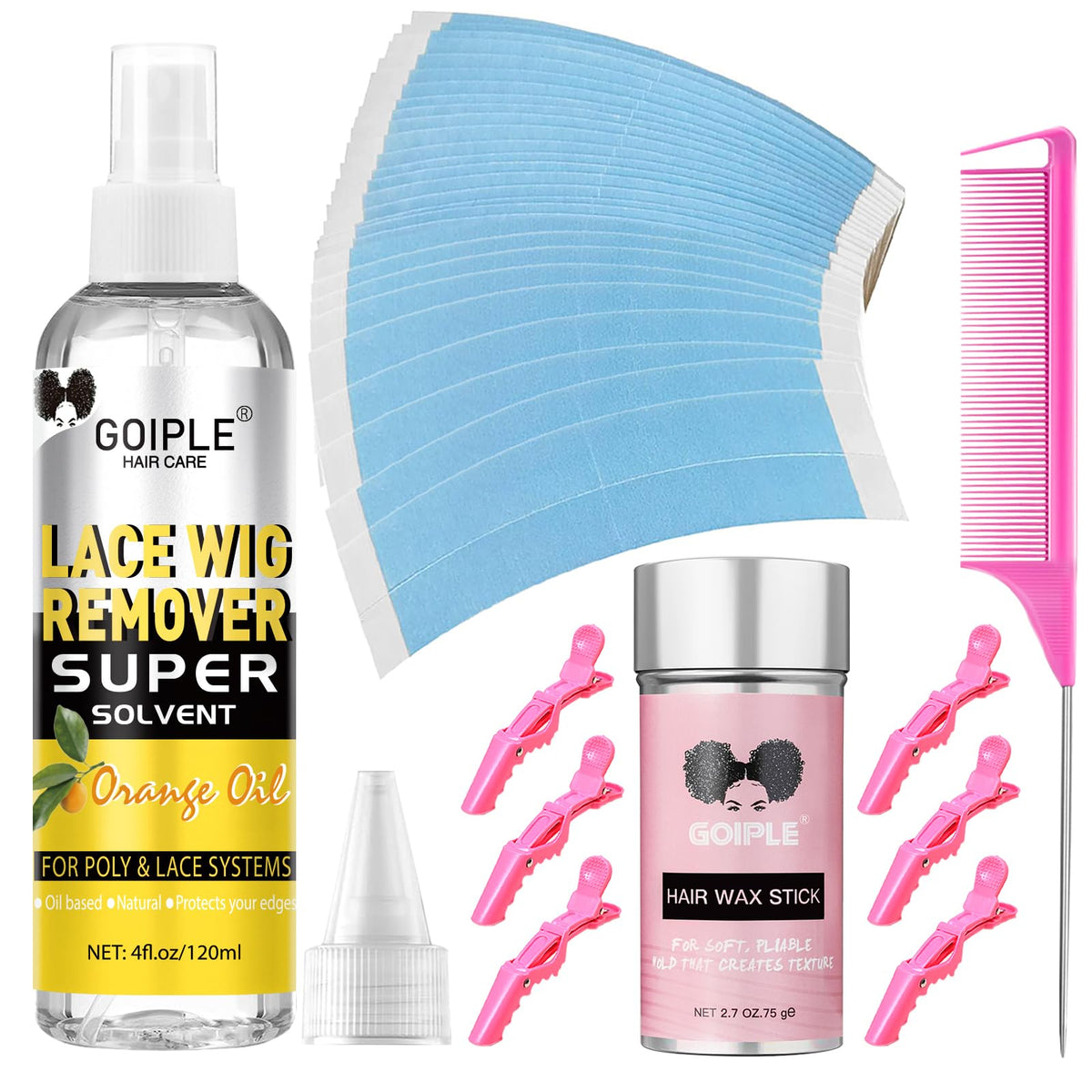 Goiple wig tape curve C shape secures lace wigs with comfortable natural fit