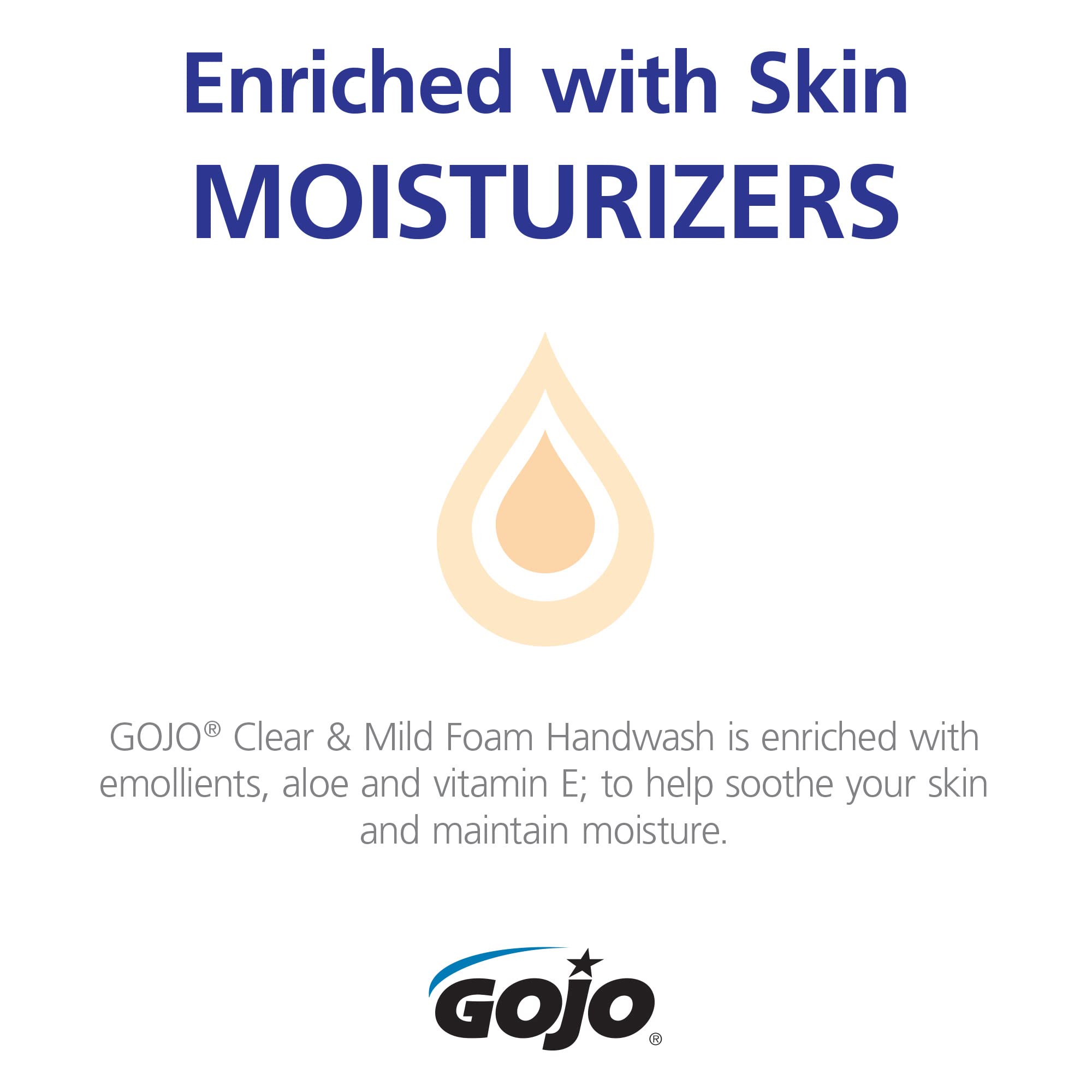 GOJO plant-based ingredients highlighted on label for eco-friendly formulation.