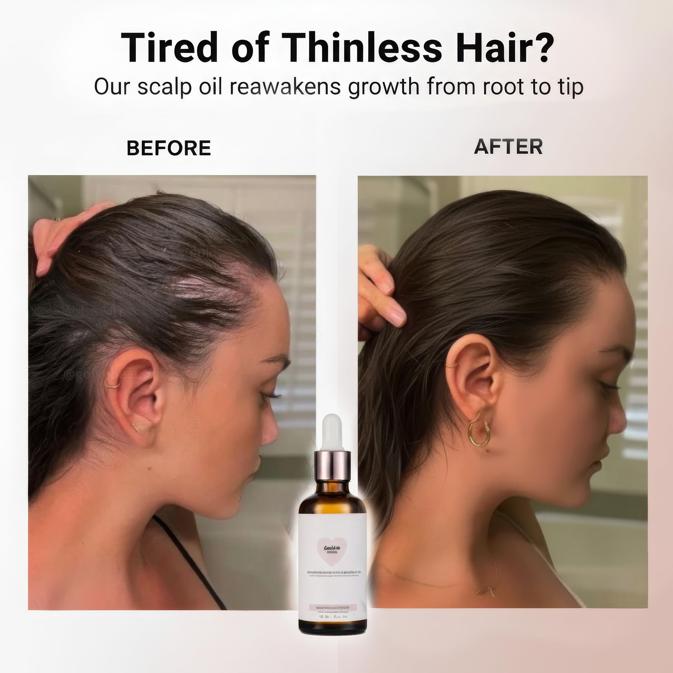 Golab Beauty hair oil application on scalp shows massage-ready formula.