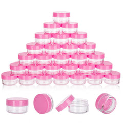 GOLACKY mini sample jars with clear bodies and secure lids for travel storage.