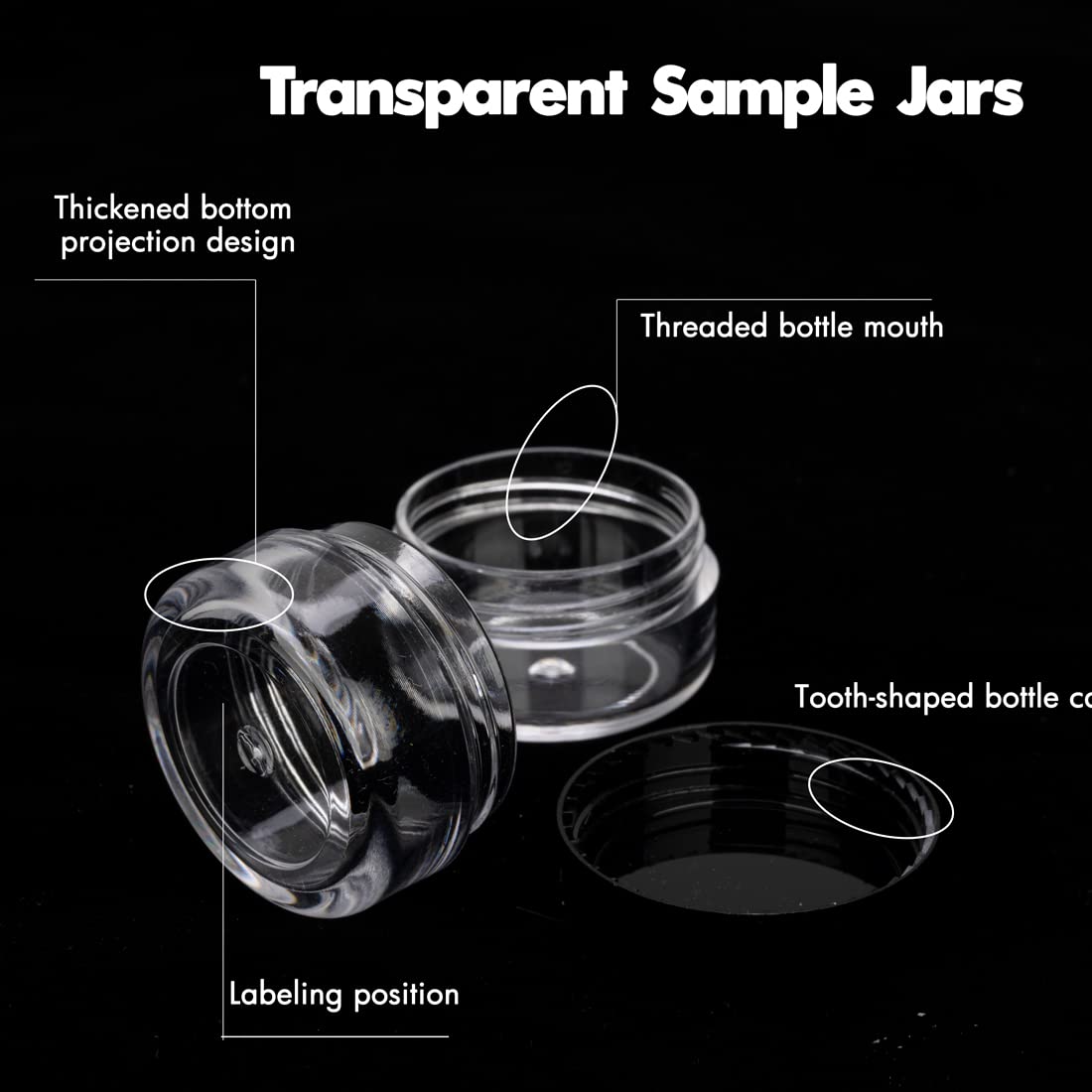 Golacky empty cosmetic jar 25count with clear body for easy content checks.