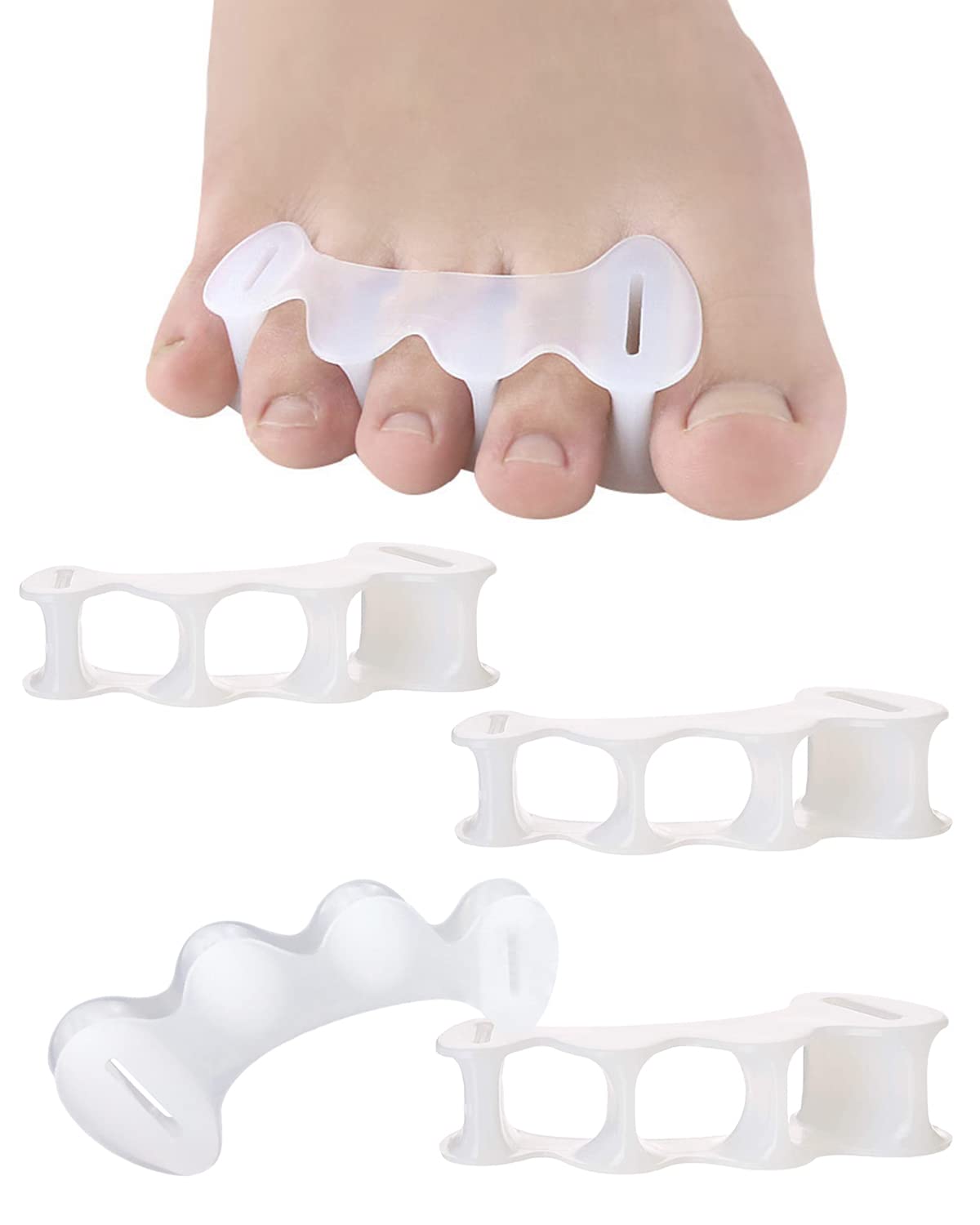 Golbylicc toe spacers side view showing comfortable fit for daily wear.