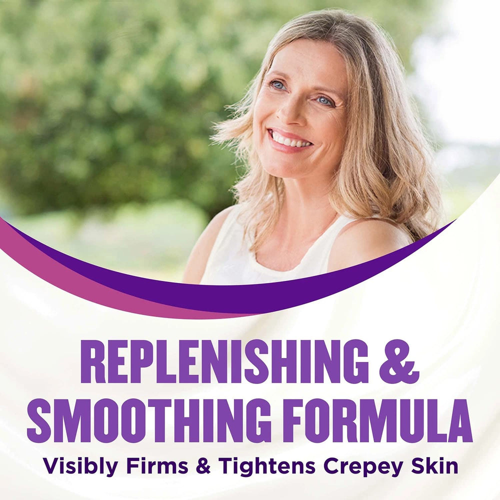 Gold Bond Age Renew Crepe Corrector lotion dispense reveals light, non-greasy formula for quick absorption.