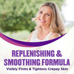Gold Bond Age Renew Crepe Corrector lotion dispense reveals light, non-greasy formula for quick absorption.