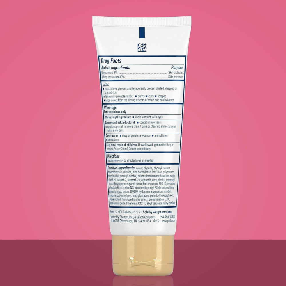 Gold Bond foot cream pack 2 back view showing fragrance-free formulation