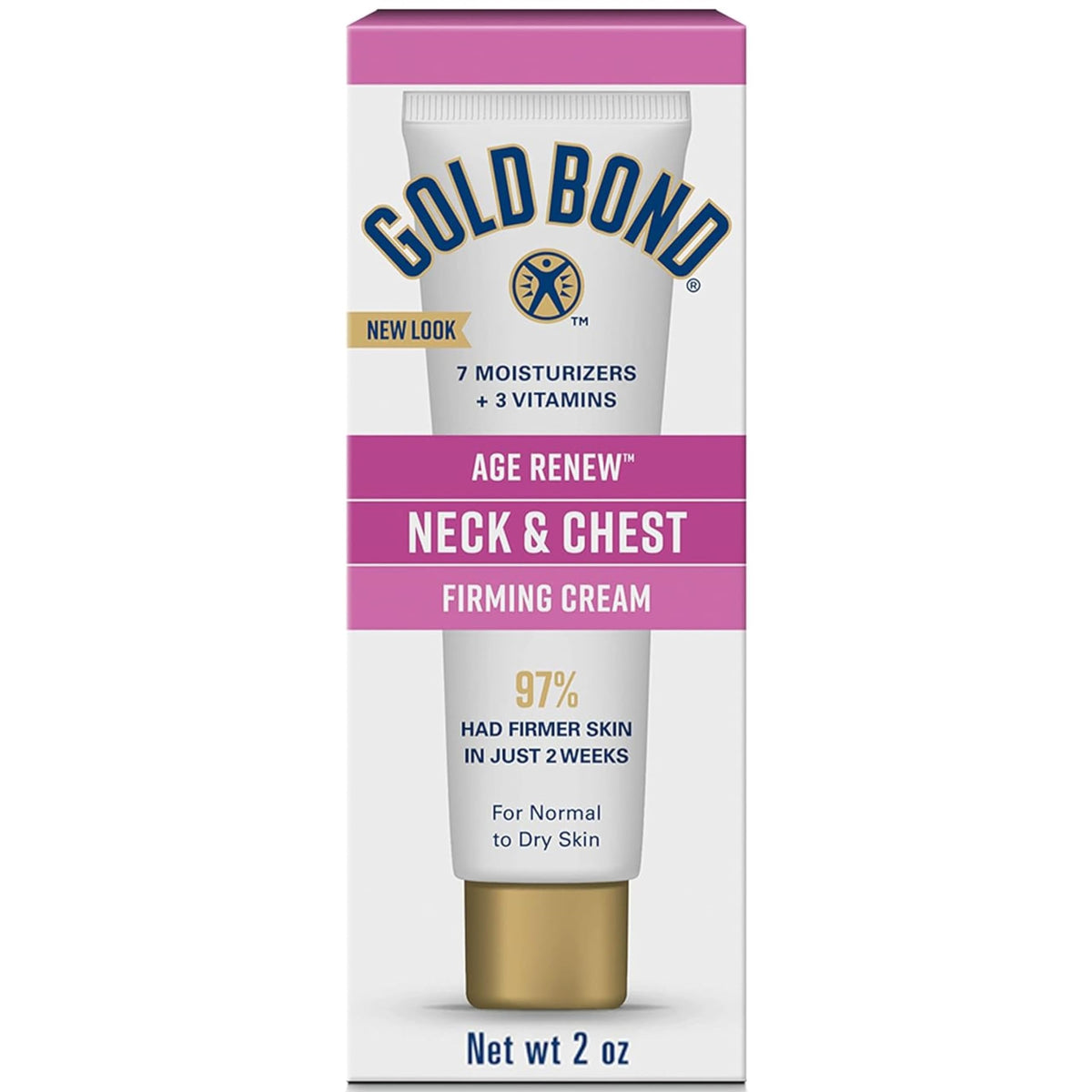 Gold Bond Neck & Chest Firming Cream pack of two 2oz tubes for routine use