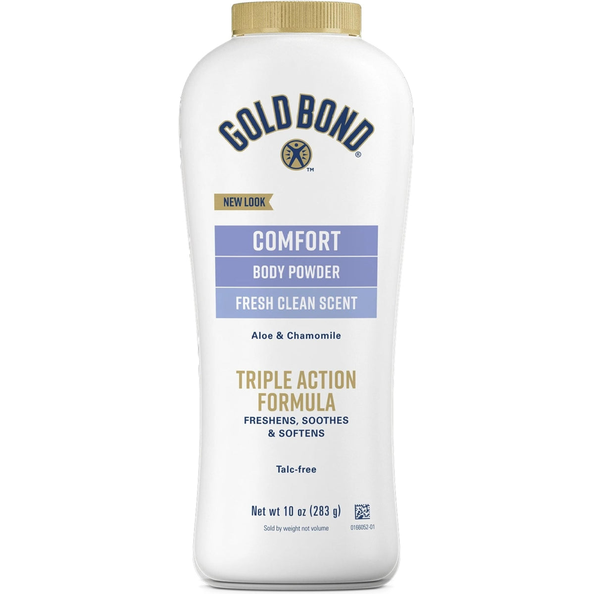Gold Bond Ultimate Comfort Powder three-pack bottles showcase all-day freshness for everyday use.