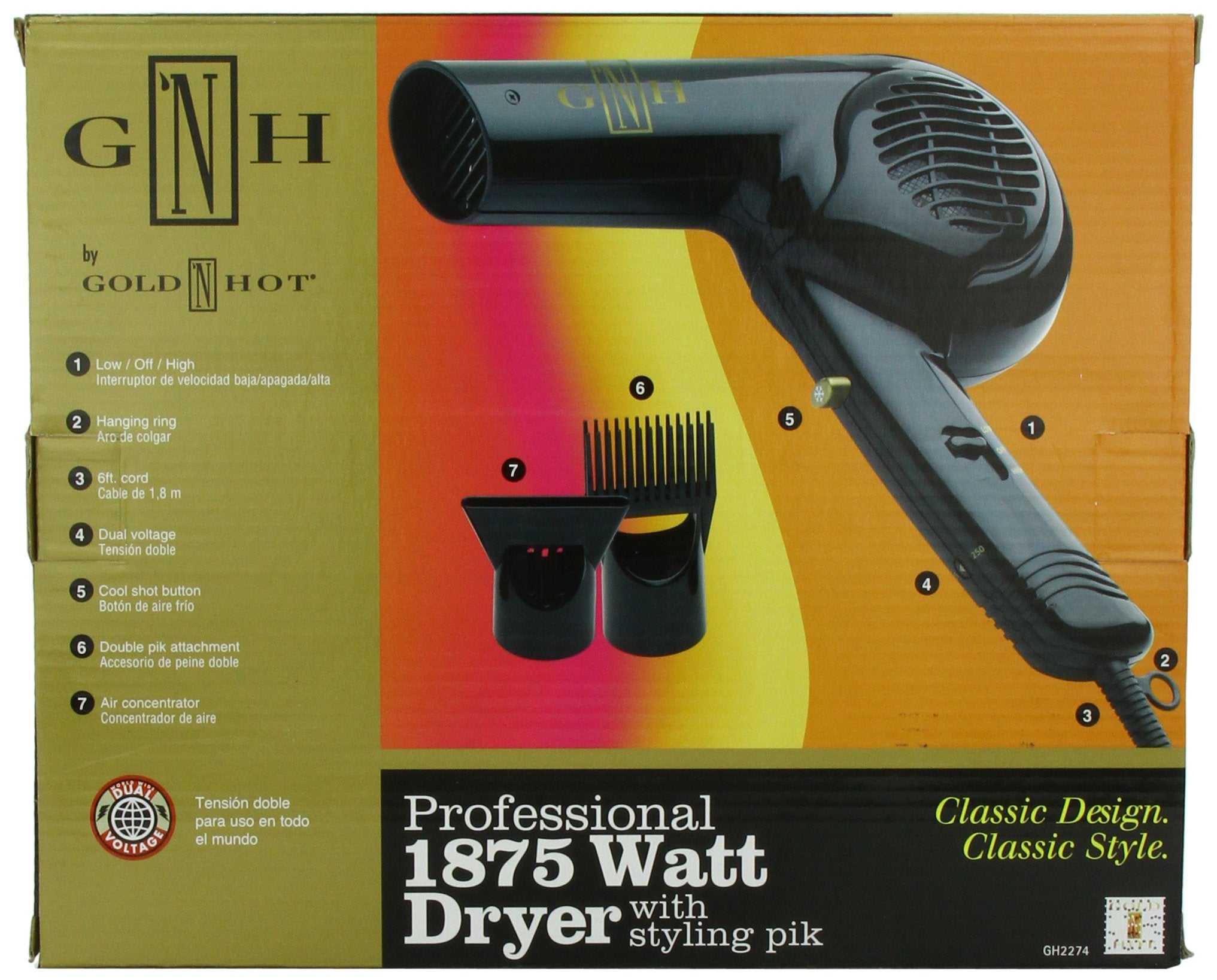 Gold N Hot GO-GH2274 air-concentrator attachment focuses airflow for precise finishes.