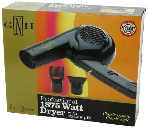 Gold N Hot GO-GH2274 universal dual-voltage enables travel-ready drying on the go.