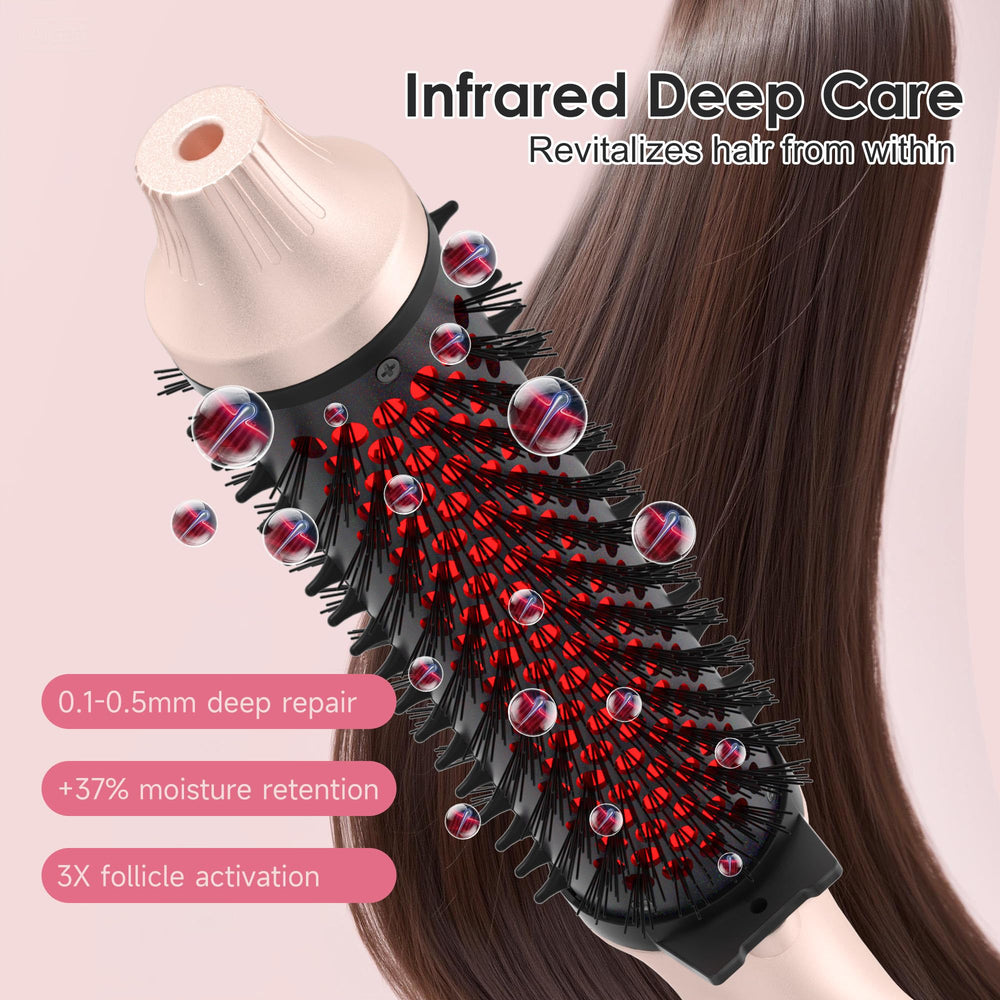 GOLD TIME infrared brush auto shut-off for safe styling.