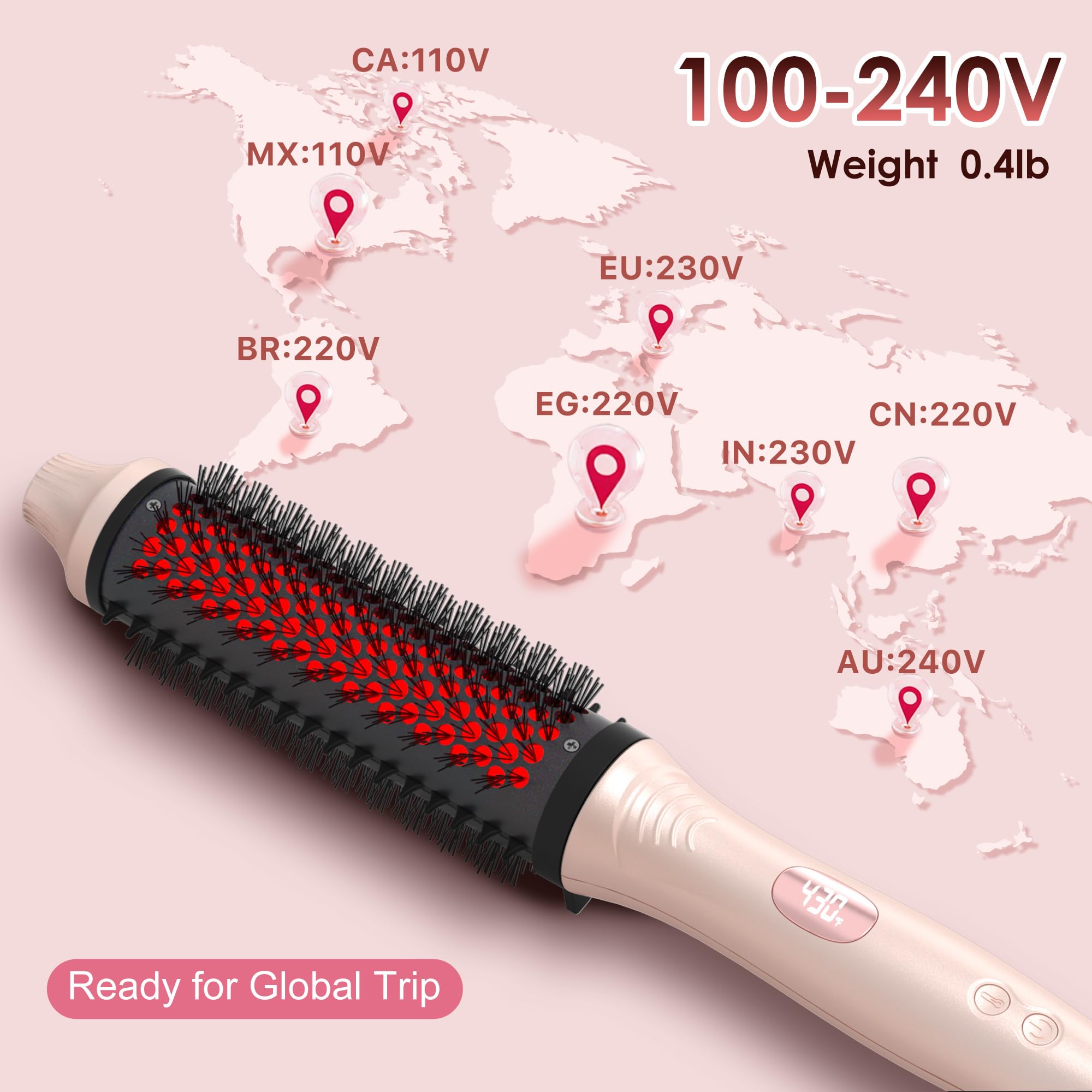 GOLD TIME infrared brush heat settings dial with 6 levels.