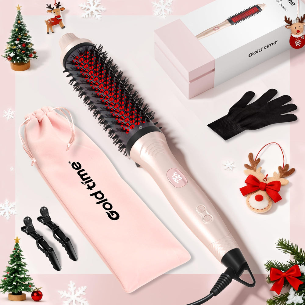 GOLD TIME infrared brush operates quietly during styling.