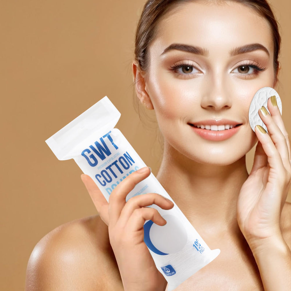 Gold Water Trading GWT cotton rounds suitable for toners, micellar water, and more.