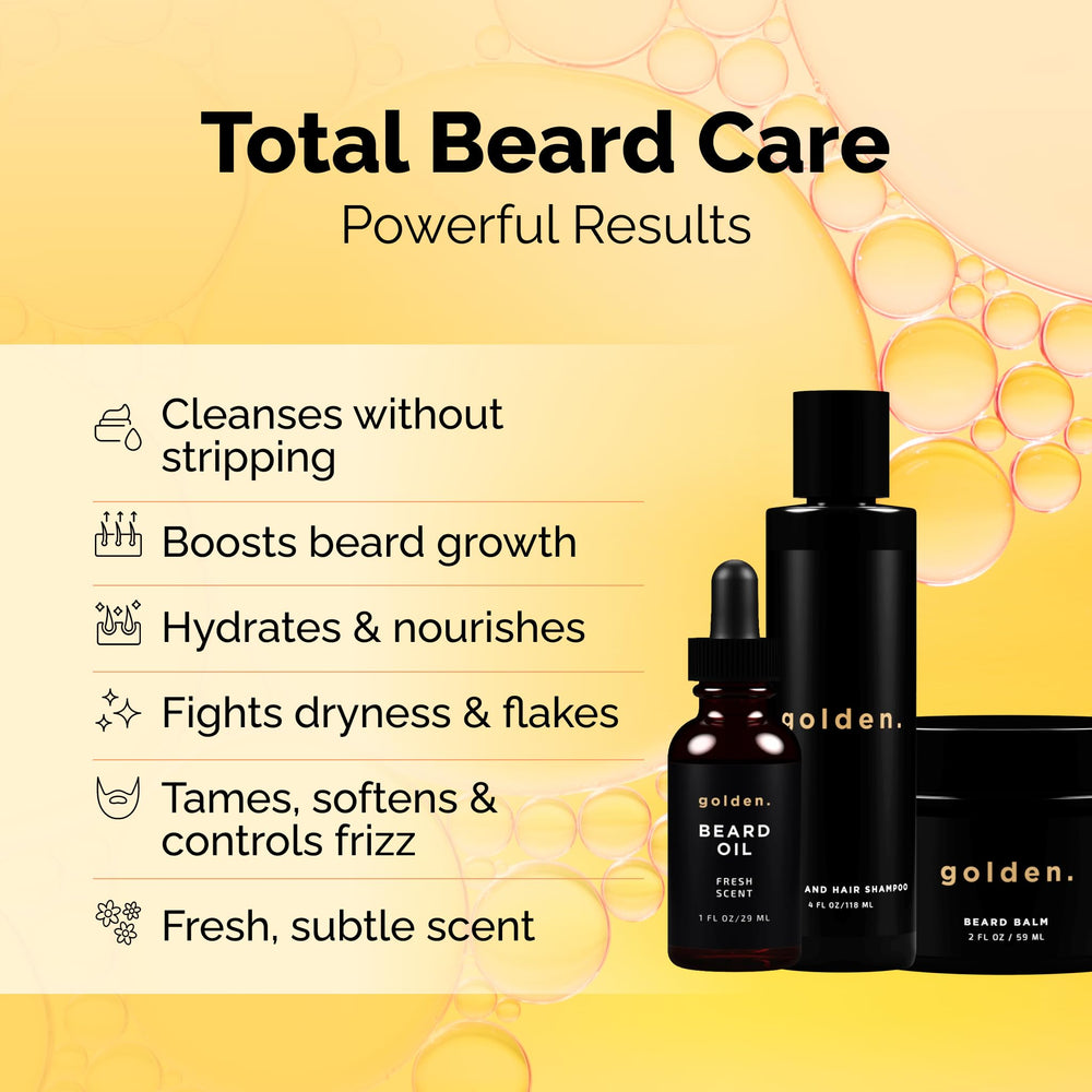 Golden Grooming Co. beard balm tube provides light hold for easy styling