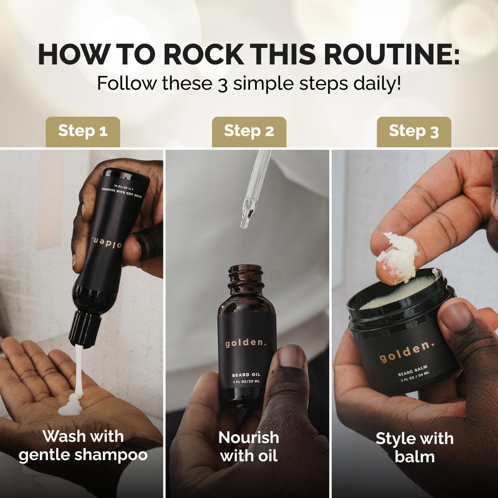 Golden Grooming Co. Everyday Beard Bundle ready-to-use setup for daily grooming
