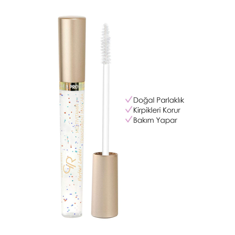 Golden Rose Perfect Lashes Mascara brush detail demonstrates smooth, even application.