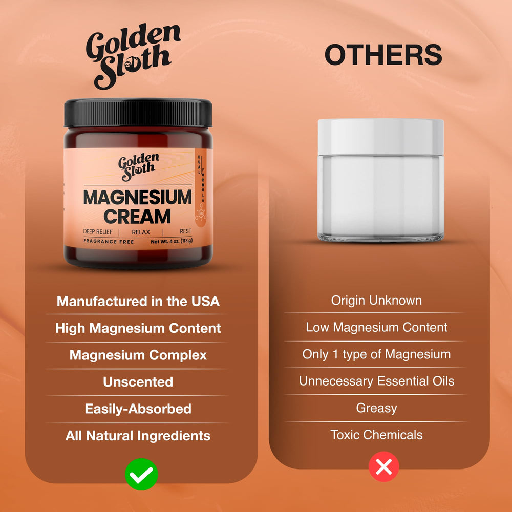 Nighttime routine setup with Golden Sloth magnesium cream.