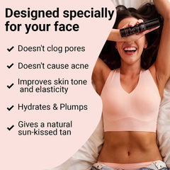 Golden Star Beauty Face Tanner application on skin for even tone