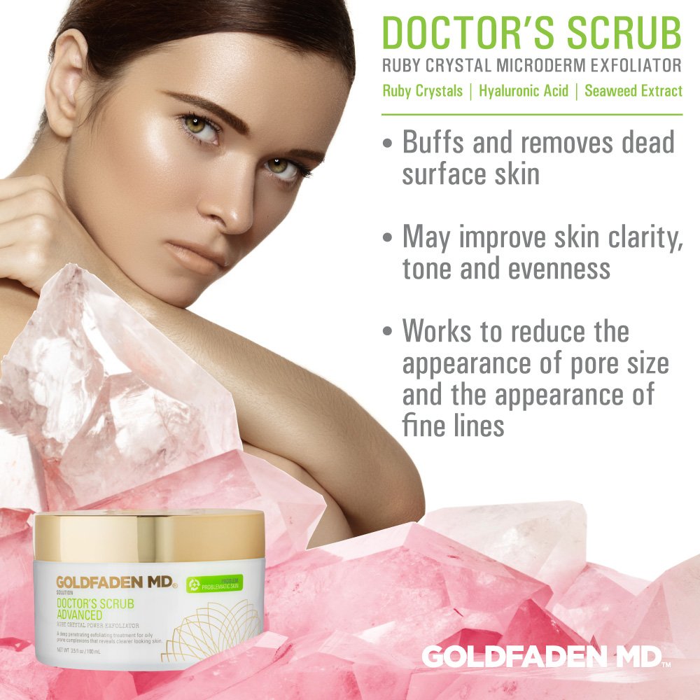 GOLDFADEN MD Doctors Scrub Jojoba Oil provides moisture retention
