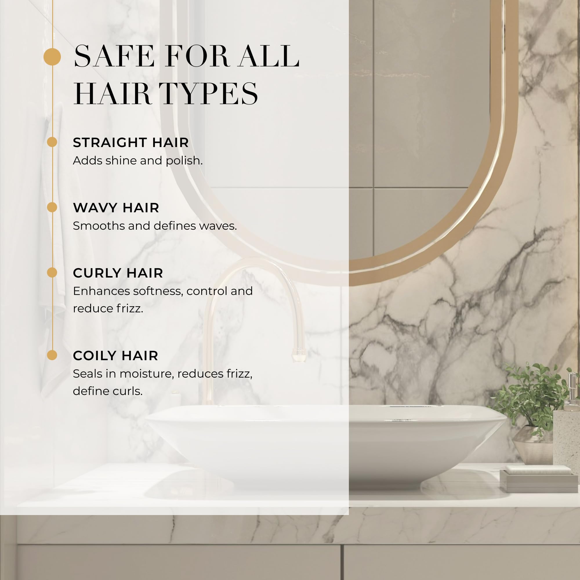 Goldie Locks Anti-Frizz Cream on styled hair adding shine and flexibility