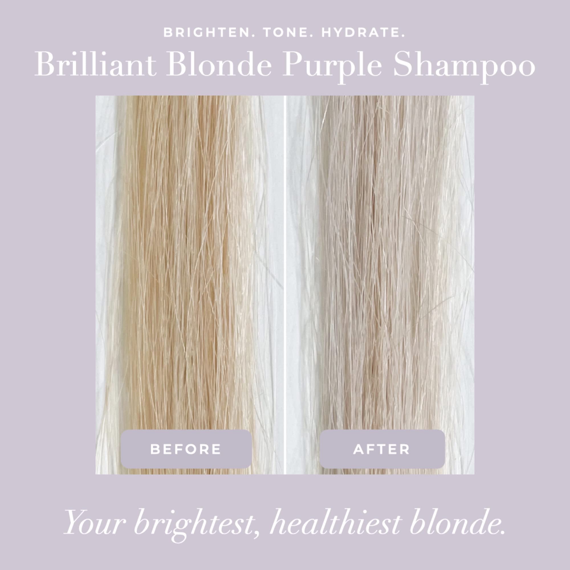 Goldie Locks Brilliant Blonde Purple Shampoo with blueberry extract hints at botanical shine.