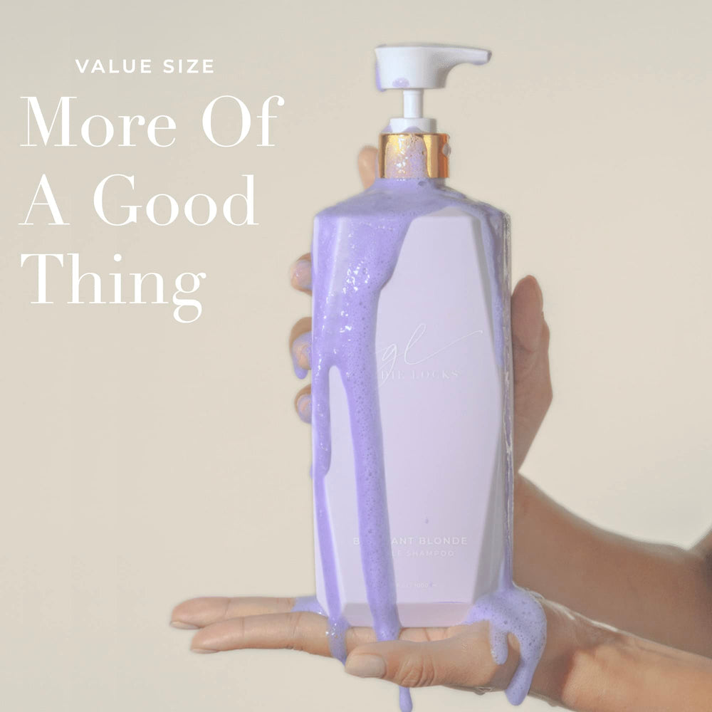 Goldie Locks Brilliant Blonde Purple Shampoo supports color-treated tone without harsh sulfates.