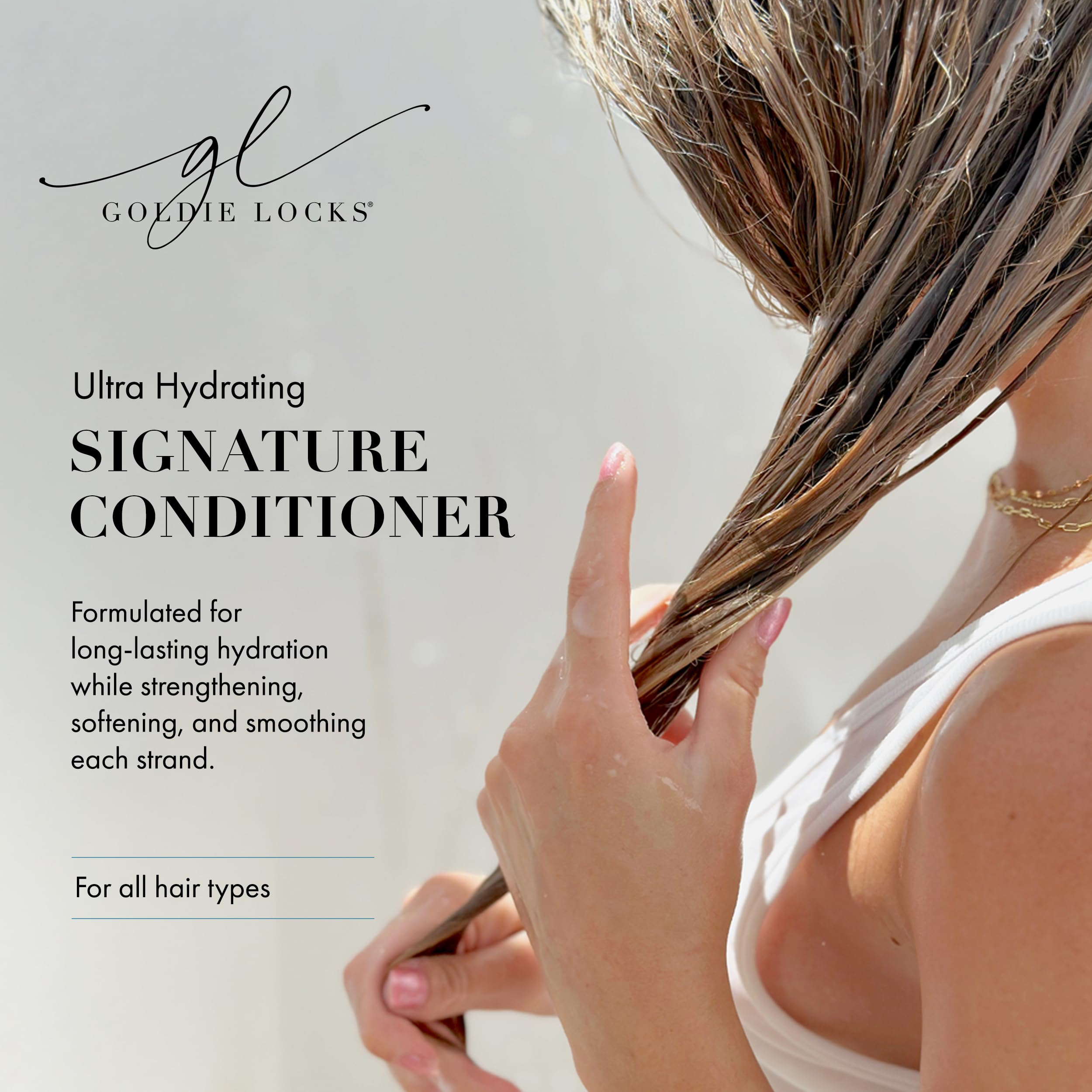 Goldie Locks Ultra Hydrating Conditioner label highlighting color-treated and extension-safe formula