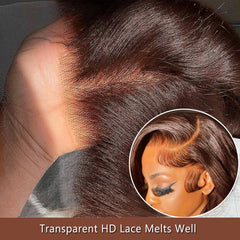 GOLFMAX pre-plucked natural hairline HD lace shows realistic baby hairs.