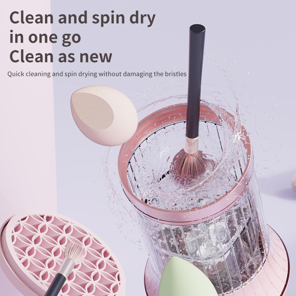 GOLIKEE electric makeup brush cleaner machine automatic operation supports effortless cleaning for brushes.