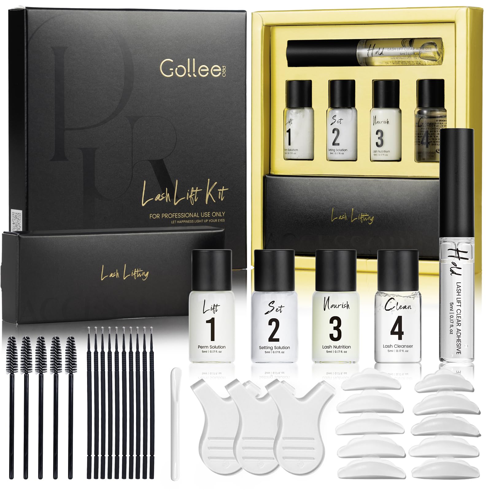 GOLLEE lash lift kit brow lamination contents for at-home use and professional results