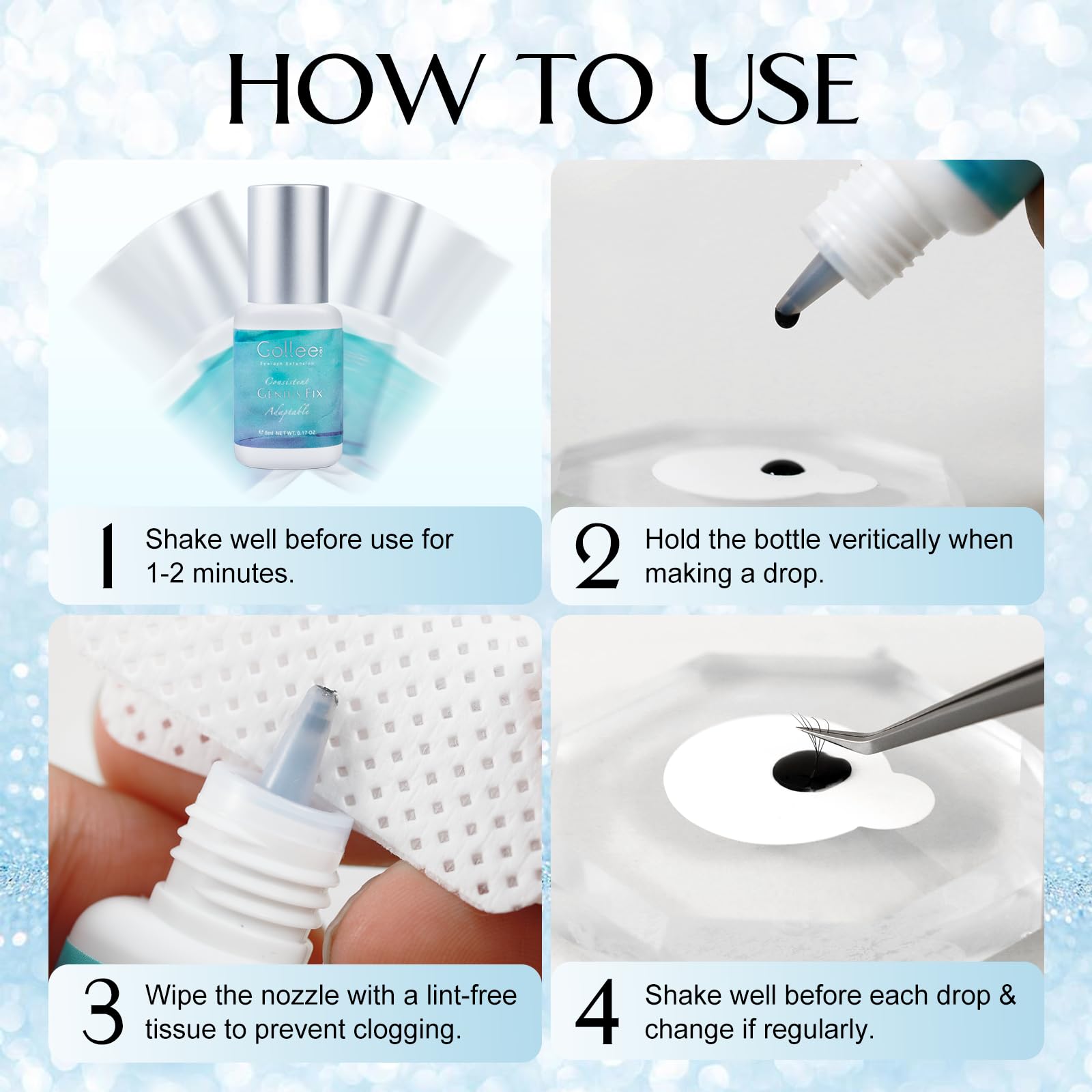 GOLLEEPRO eyelash-extension glue 5ml packaging for professionals