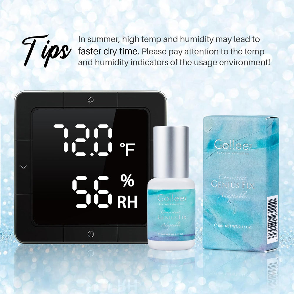 GOLLEEPRO eyelash-extension glue humidity-testing in salon conditions