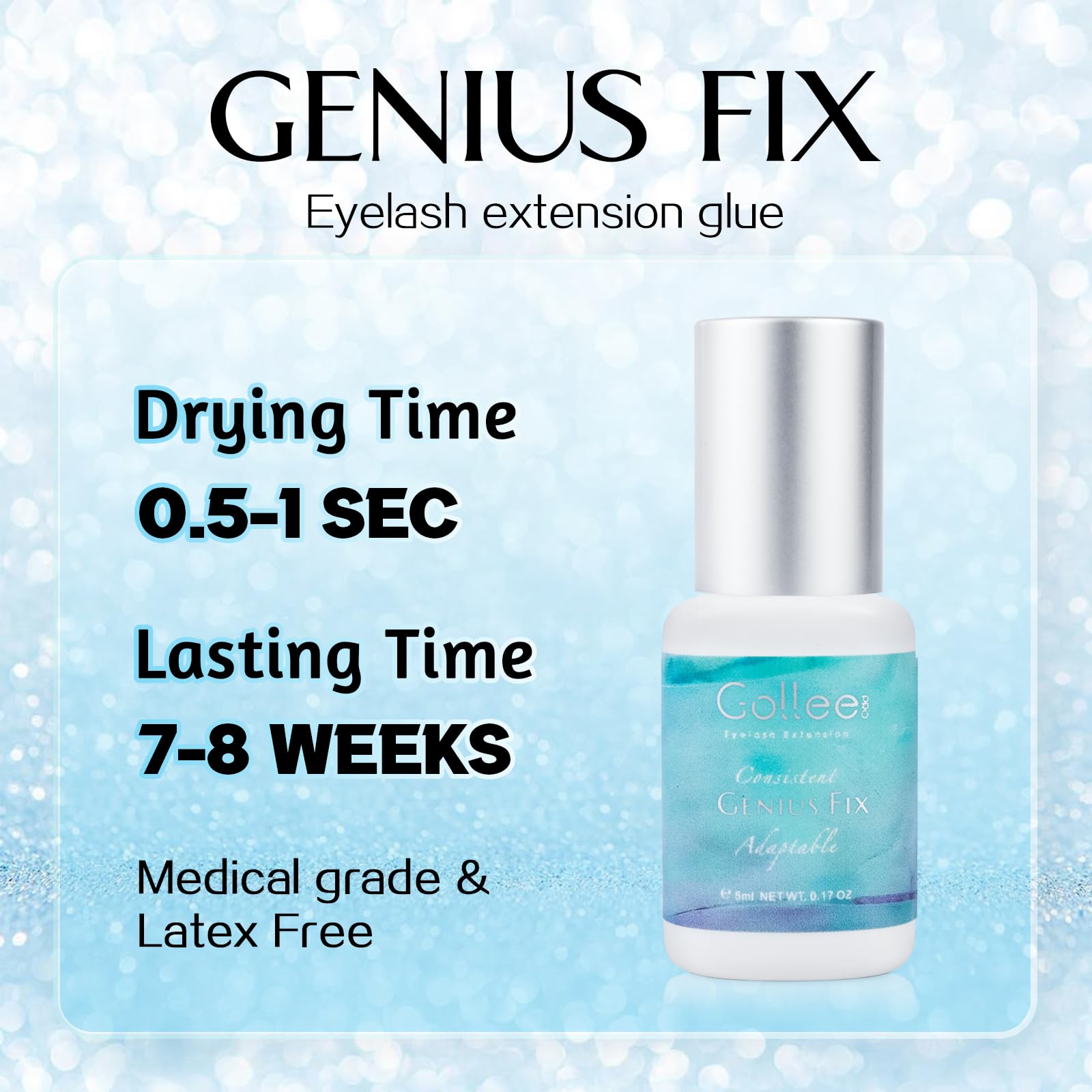 GOLLEEPRO eyelash-extension glue strong-bond graph indicating long retention