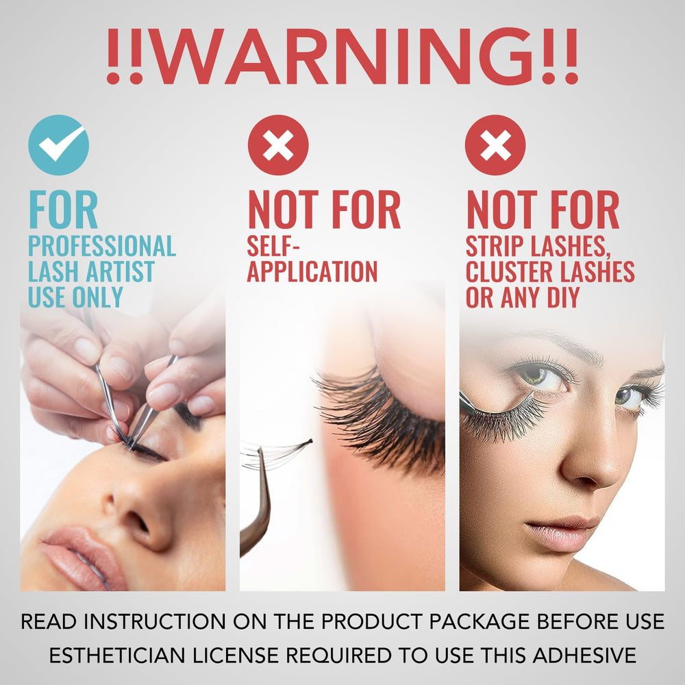 GOLLEEPRO glue dispense pour demonstrates precise application in professional lash service.