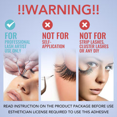 GOLLEEPRO eyelash glue close-up highlights 1-second dry time for fast service