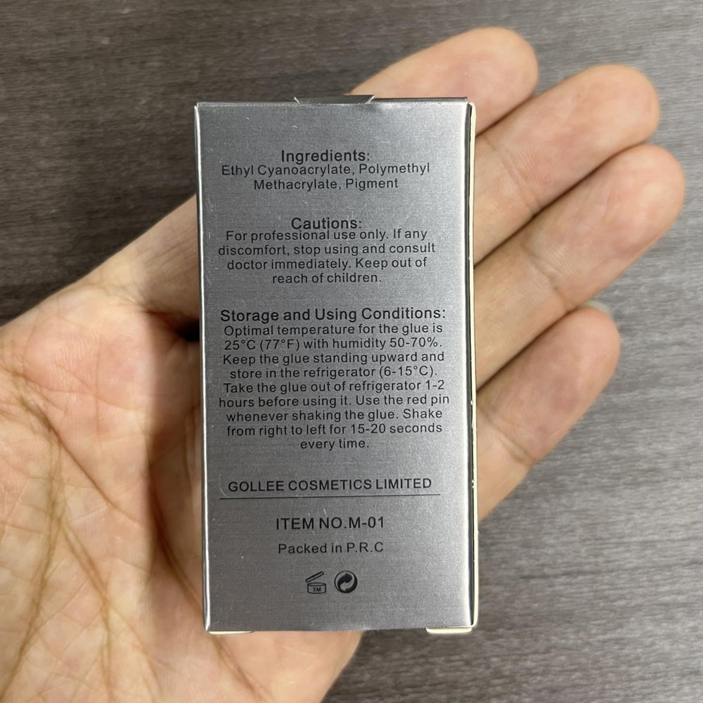 GOLLEEPRO pack-and-application shot shows black adhesive in secure packaging.