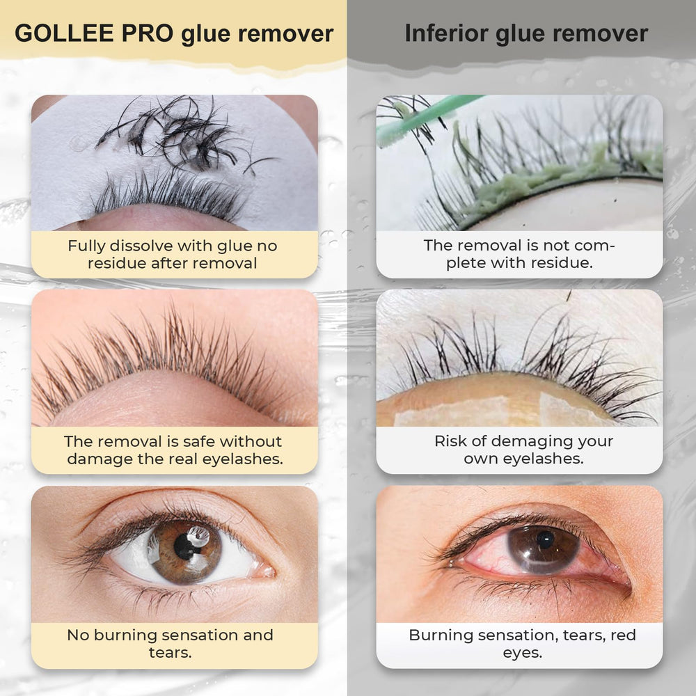 GOLLEEPRO creamy-formula texture shown for gentle, non-irritating lash removal.