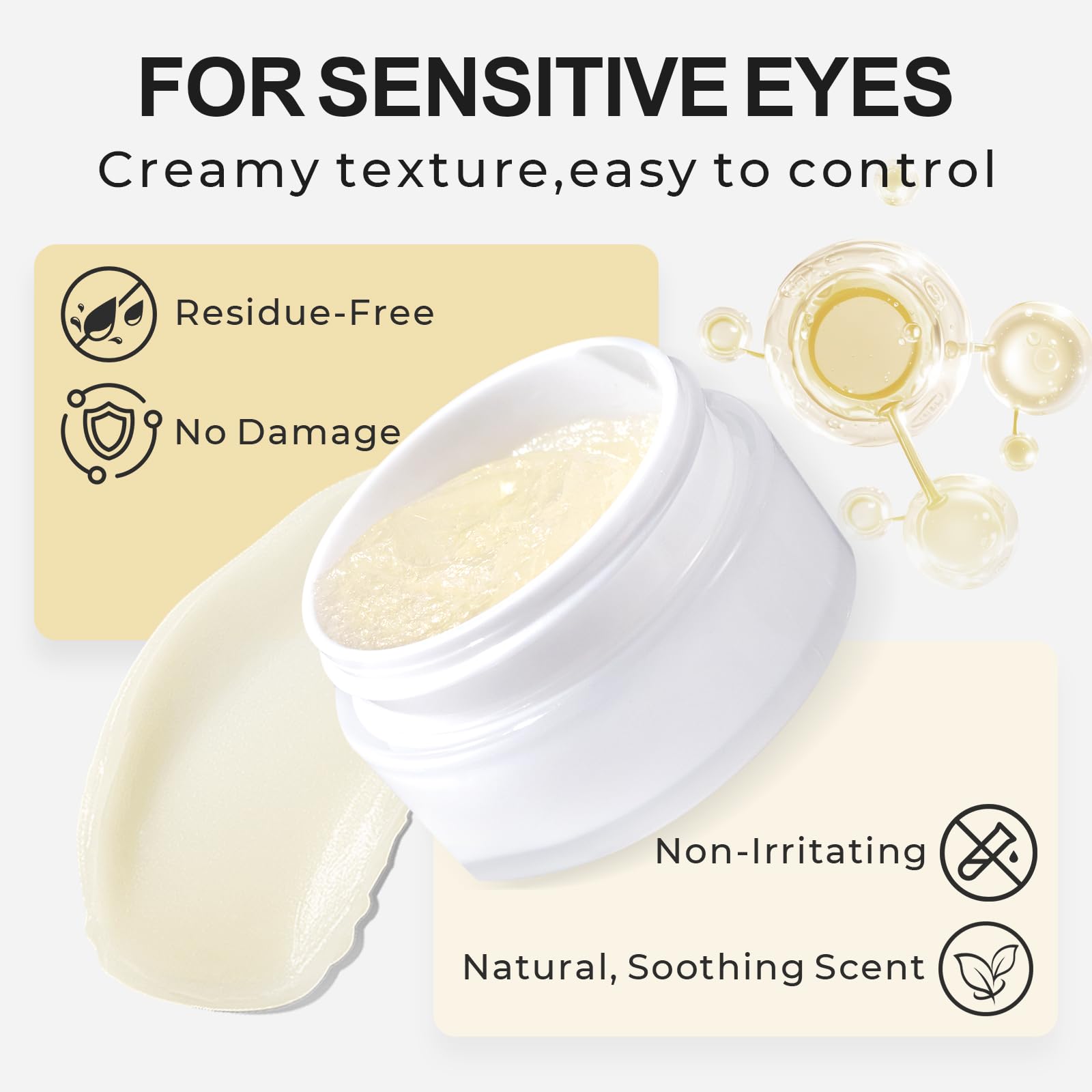GOLLEEPRO eyelash remover dissolving adhesive visual demonstrates fast 1-3 minute removal.