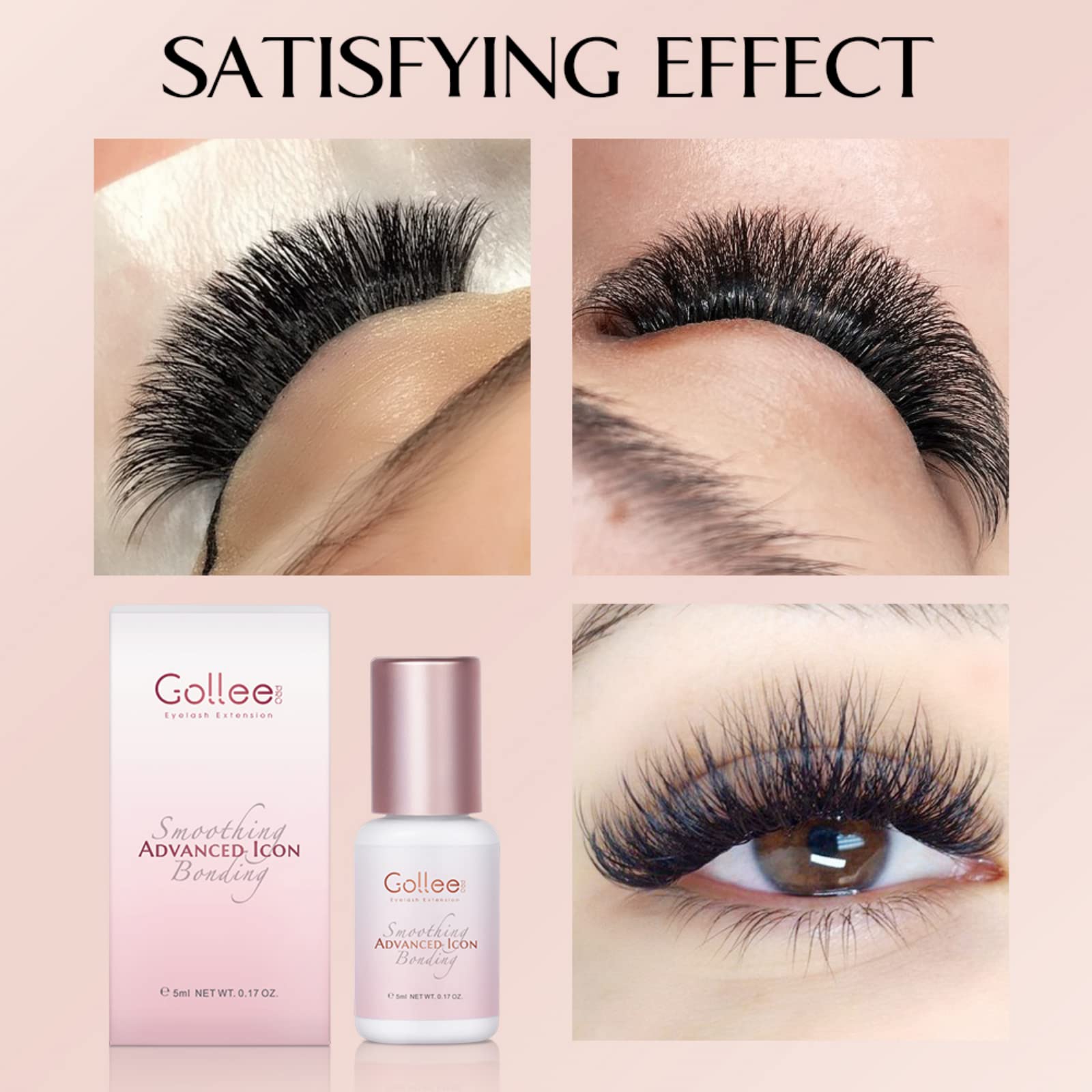 GOLLEEPRO lash glue offers up to 7 weeks retention for extended wear.